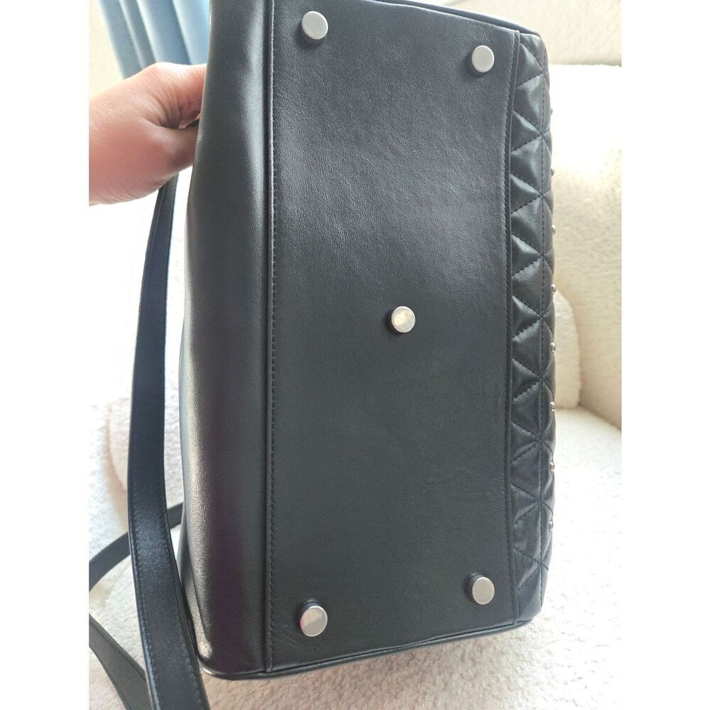 Saint Laurent Studded Leather Crossbody Satchel Bag - Picture 14 of 16